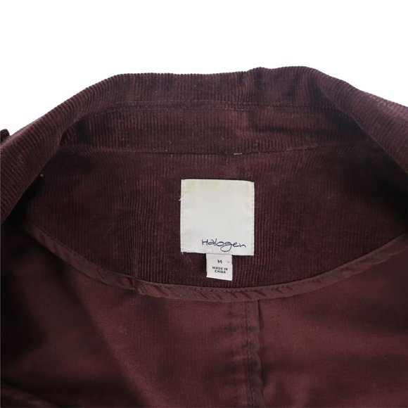 Halogen Blazer womens  Burgundy Cotton Corduroy  Size Medium - Picture 6 of 13